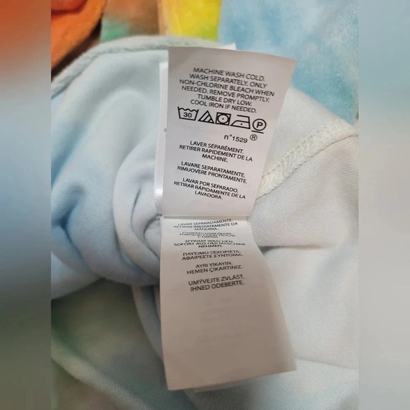 Rare Authentic Polo Ralph Lauren Tie-Dye Rainbow Cropped Hoodie sz M - Picture 10 of 11